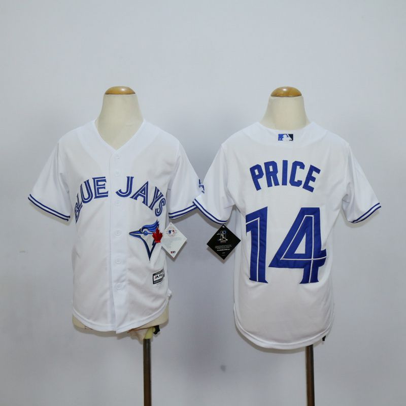 Youth Toronto Blue Jays #14 Price White MLB Jerseys->youth mlb jersey->Youth Jersey